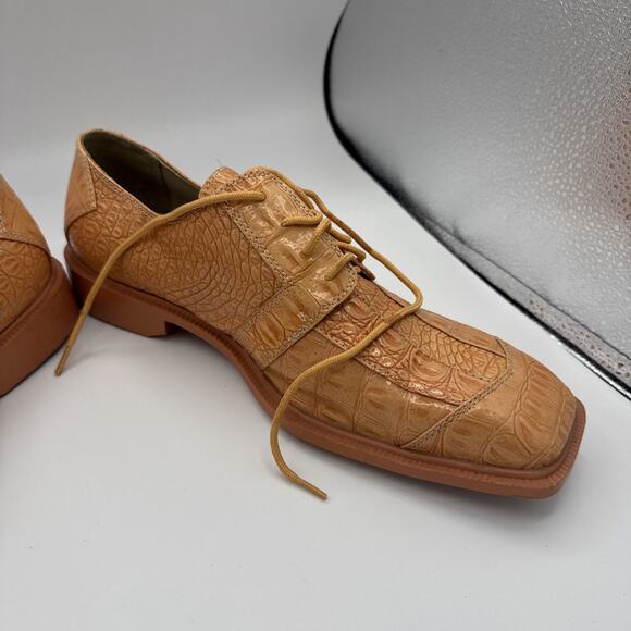 Hugo Vitelli Mens Orange Ostrich Dress Shoes Size 10 In Box main image 8